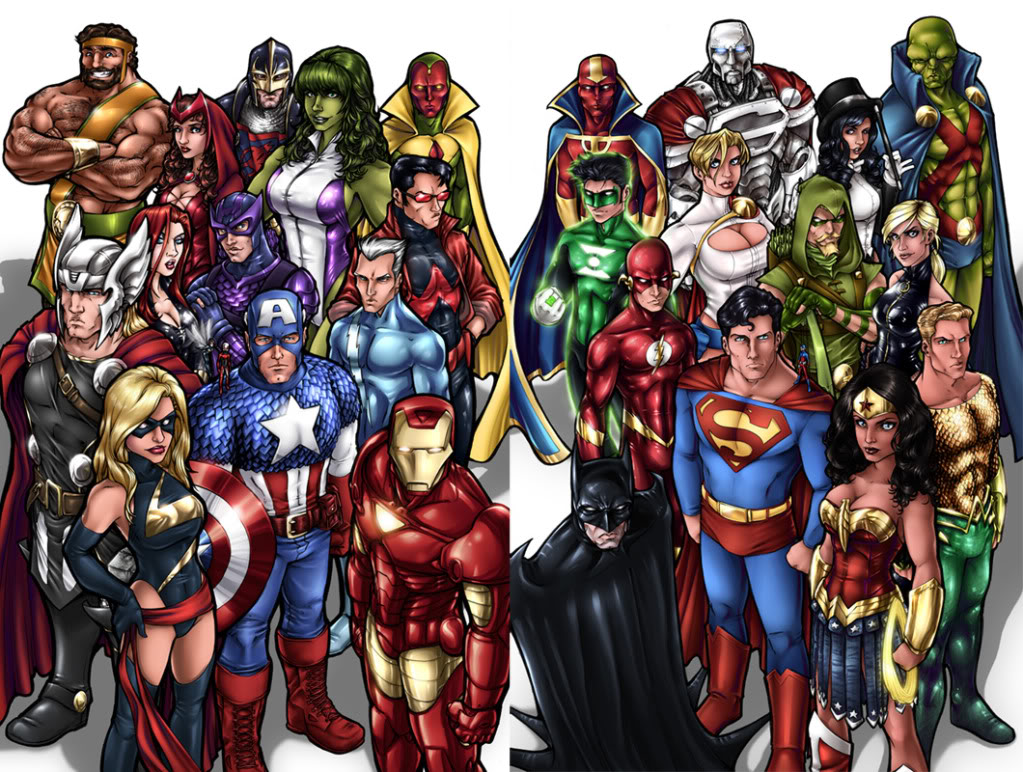 superhero marvel and dc