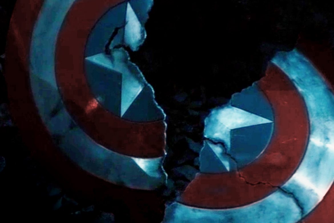 captain america broken shield prop