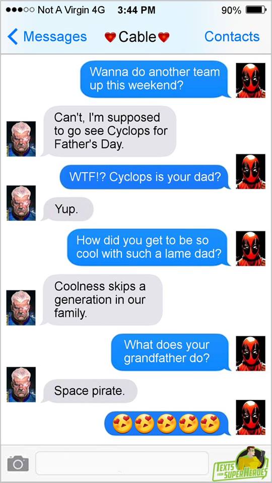 Conversation between Deadpool and Cable