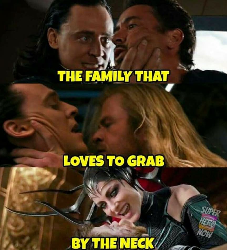 Loki-Thor-Hela-neck-grab-meme - QuirkyByte