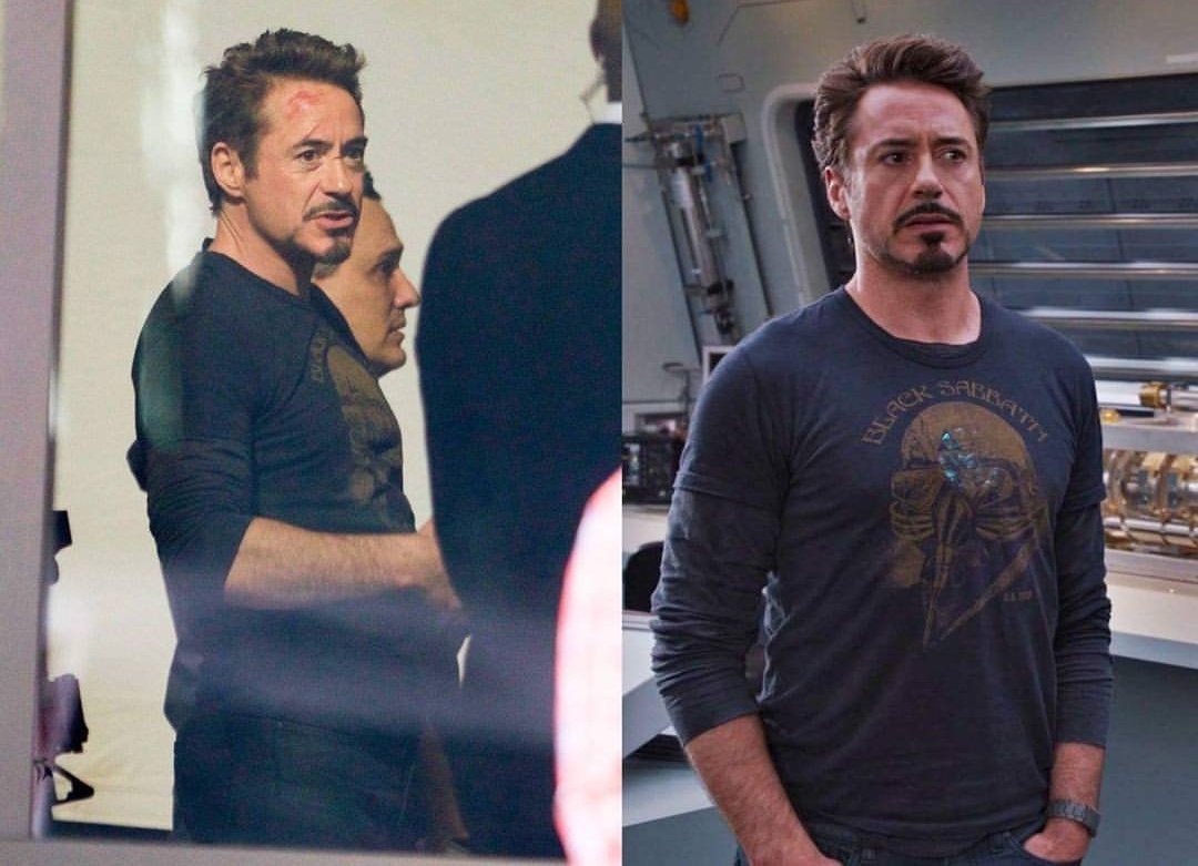 Tony Altering Timeline with Loki Avengers 4 set photos