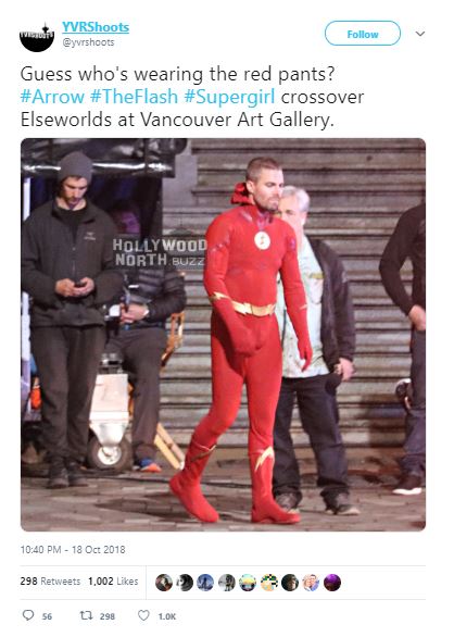 Arrowverse Crossover Grant Gustin Arrow Stephen Amell Flash