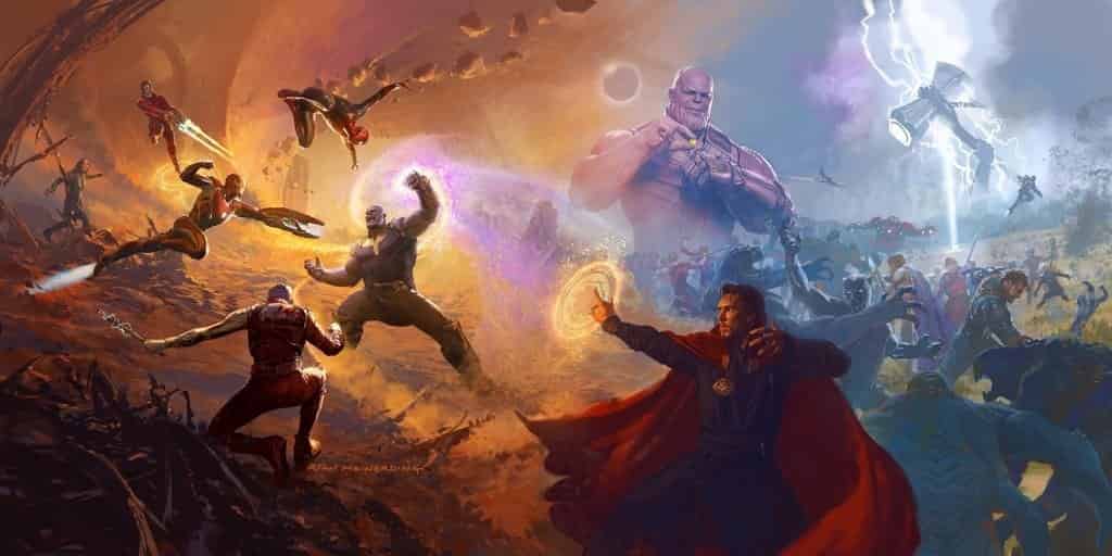 Infinity War Concept Art Doctor Strange vs Thanos