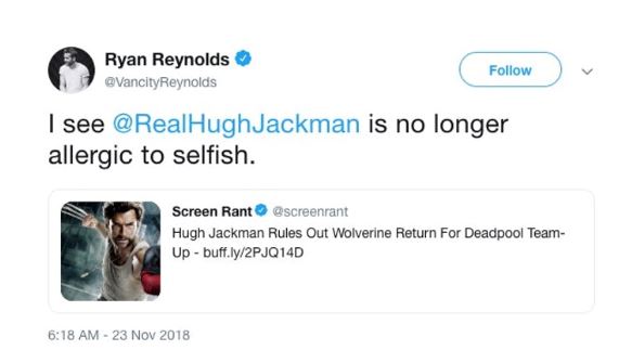 Ryan Reynolds Hugh Jackman Deadpool Wolvernie Team-up Movie