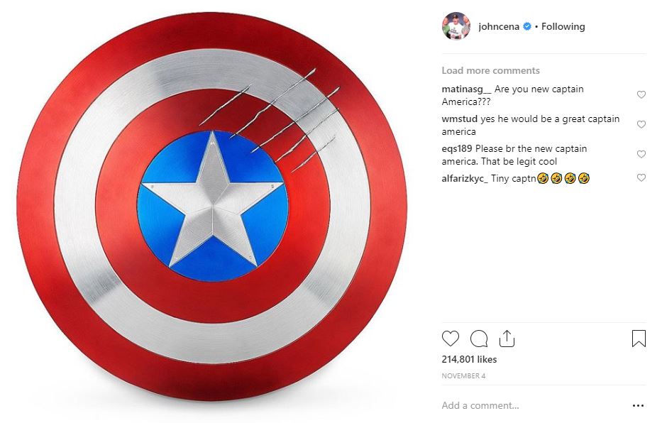 captain america John Cena insta