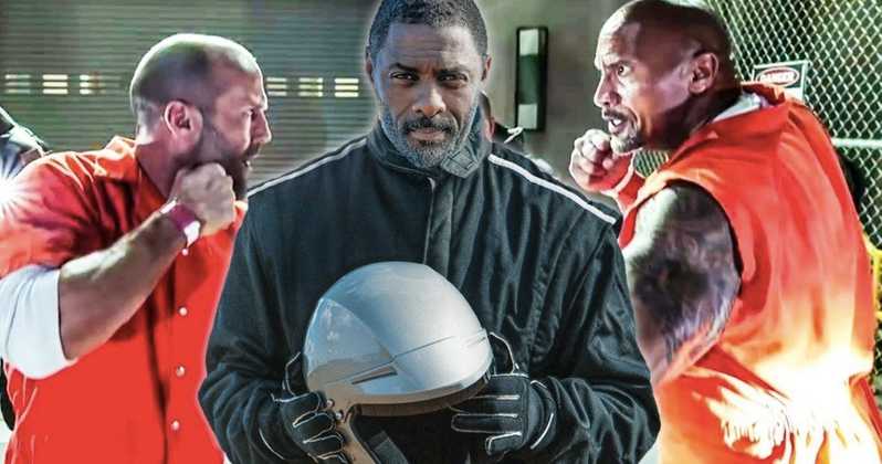 Hobbs & Shaw BTS Photo Idris Elba Flamethrower