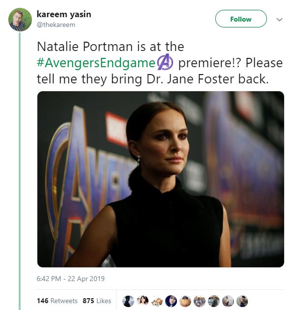 Avengers: Endgame Natalie Portman Jane Foster