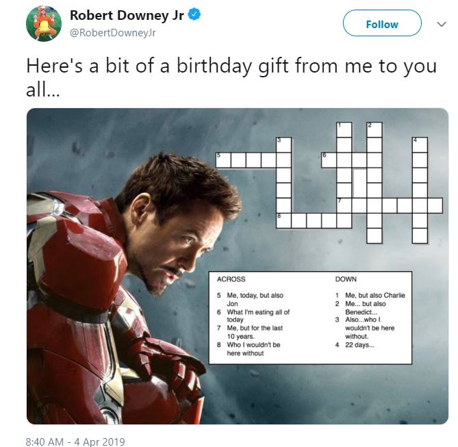 Robert Downey Jr. Birthday Avengers
