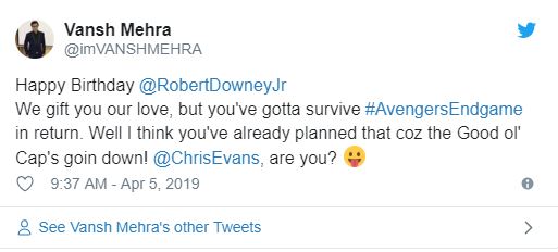 Chris Hemsworth Tessa Thompson Robert Downey Jr. Birthday MCU