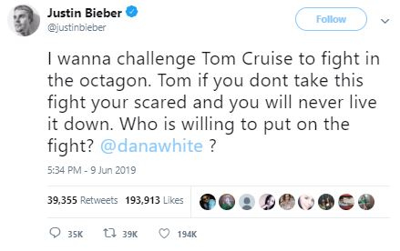 Tom Cruise Justin Bieber