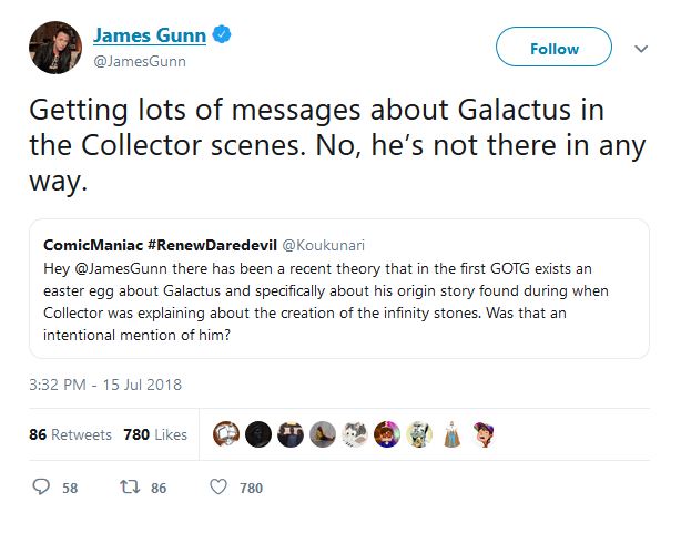James Gunn Final Guardians of The Galaxy Easter Egg