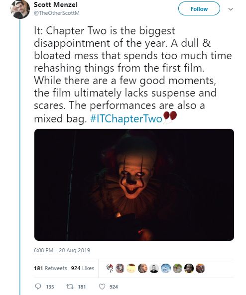 First Reactions For IT: Chapter Two