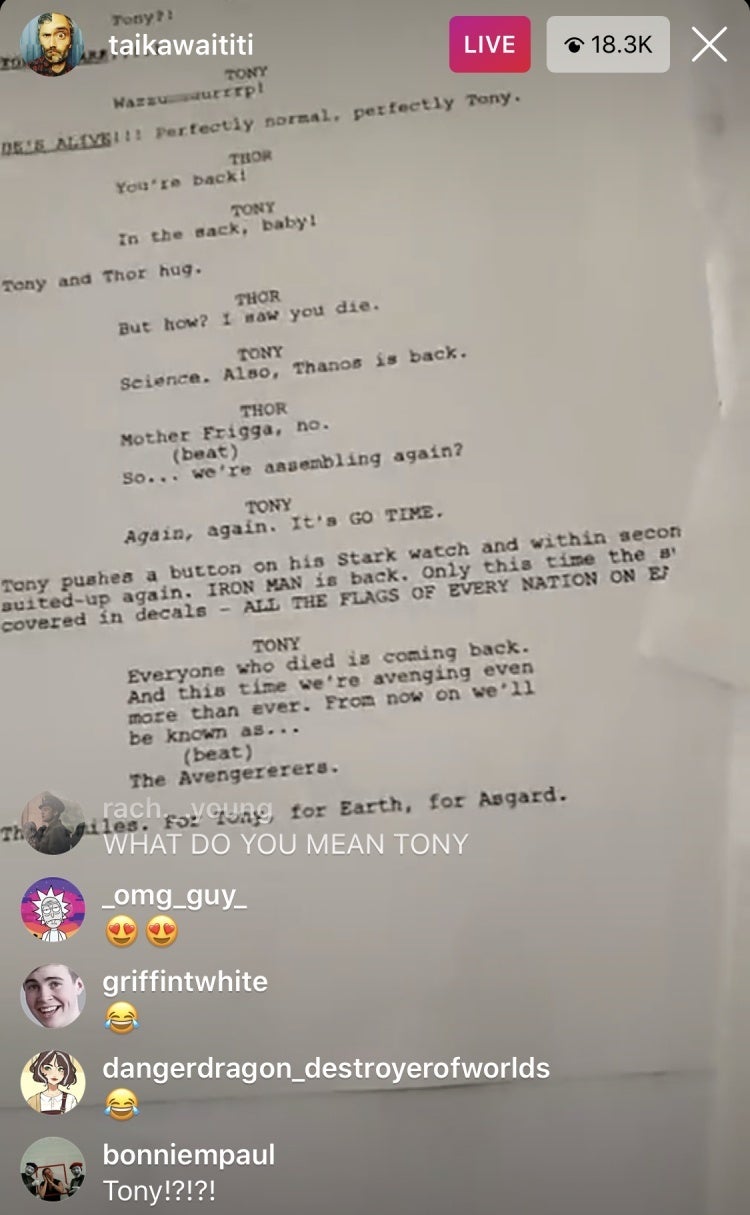 Taika Waititi Script of Thor: Love And Thunder Where Iron Man Returns