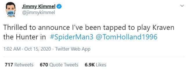 Spider-Man 3 – Jimmy Kimmel Hired to Play Kraven