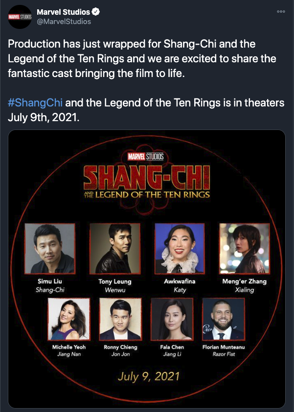 Shang-Chi and the Legend of Ten Rings' Main Cast 