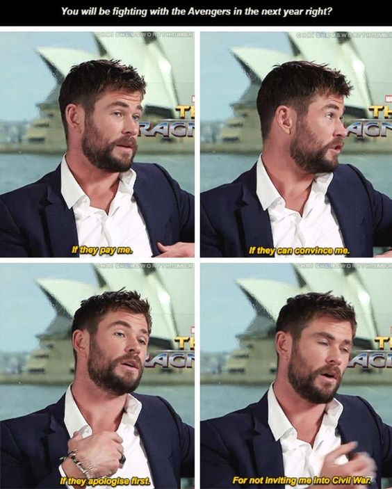 Chris Hemsworth being funny!