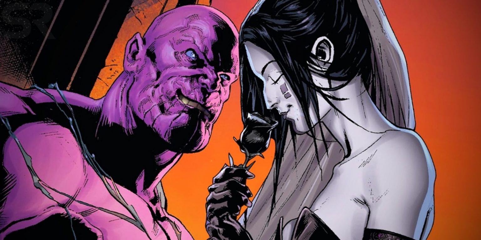 thanos and lady death statue